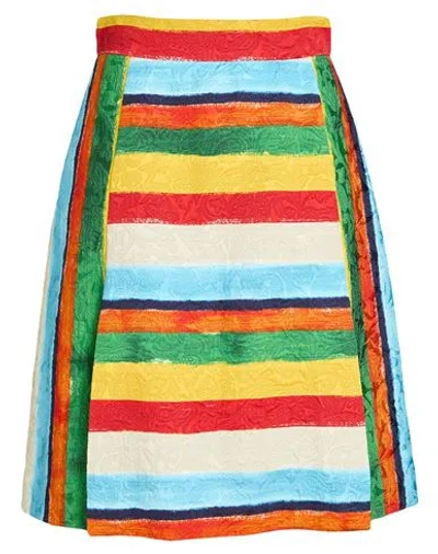 Dolce & Gabbana Woman Midi Skirt Orange Size 6 Viscose, Cotton In Multi