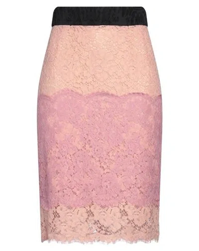 Dolce & Gabbana Woman Midi Skirt Pink Size 12 Cotton, Viscose, Polyamide, Polyester