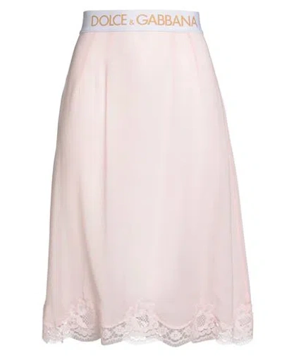 Dolce & Gabbana Woman Midi Skirt Pink Size 6 Silk, Polyamide, Elastane
