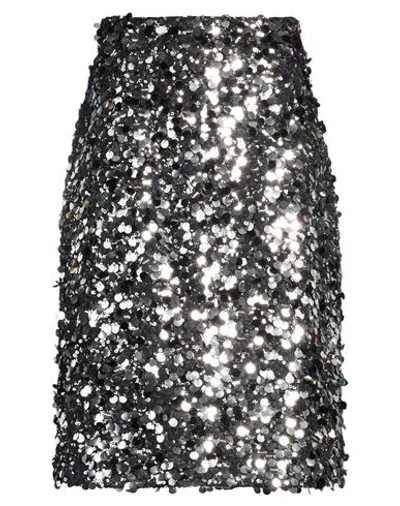 Dolce & Gabbana Woman Midi Skirt Silver Size 6 Polyester, Elastane In Black
