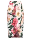 Dolce & Gabbana Woman Midi Skirt White Size 6 Viscose, Elastane In Multi