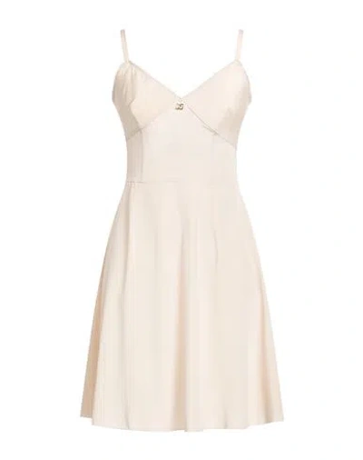 Dolce & Gabbana Woman Mini Dress Beige Size 8 Silk, Cotton, Elastane