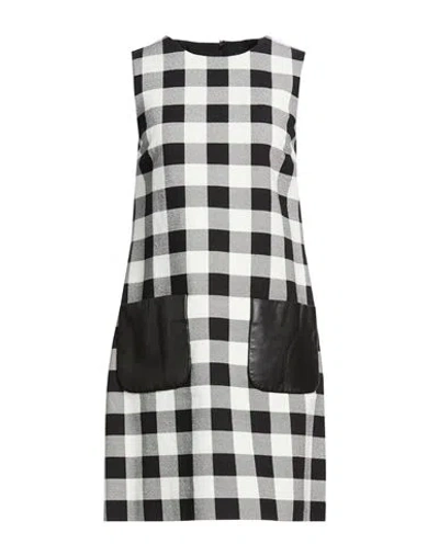 Dolce & Gabbana Woman Mini Dress Black Size 0 Cotton, Lambskin In Multi