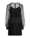 Dolce & Gabbana Woman Mini Dress Black Size 10 Silk, Cotton, Polyamide, Virgin Wool, Elastane In Black