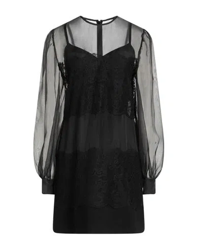 Dolce & Gabbana Woman Mini Dress Black Size 10 Silk, Cotton, Polyamide, Virgin Wool, Elastane