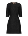 Dolce & Gabbana Brocade Dress With Fitted Waist And Textured Fabric In Black