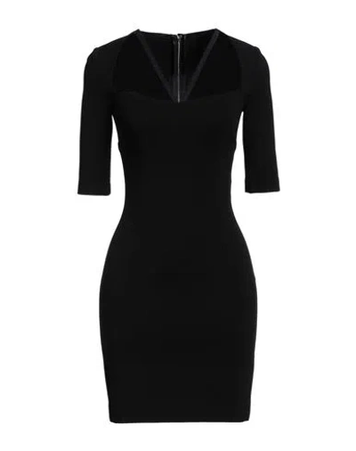 DOLCE & GABBANA DOLCE & GABBANA WOMAN MINI DRESS BLACK SIZE 4 VISCOSE, POLYAMIDE, ELASTANE