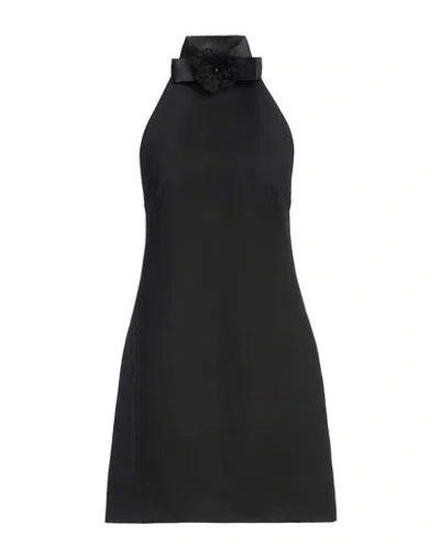 DOLCE & GABBANA DOLCE & GABBANA WOMAN MINI DRESS BLACK SIZE 6 VIRGIN WOOL, COTTON, POLYAMIDE, GLASS, POLYESTER