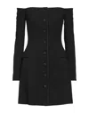 Dolce & Gabbana Black Wool Off Shoulder A-line Mini Dress In Black