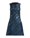 Dolce & Gabbana Woman Mini Dress Blue Size 8 Polyester, Metallic Polyester In Blue