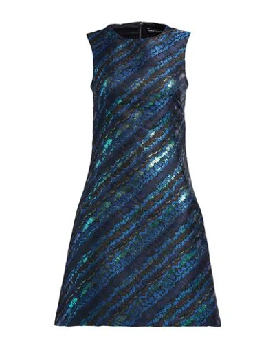 Dolce & Gabbana Woman Mini Dress Blue Size 8 Polyester, Metallic Polyester