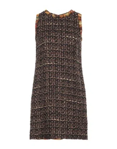 Dolce & Gabbana Woman Mini Dress Brown Size 2 Synthetic Fibers, Cotton, Wool, Silk, Virgin Wool