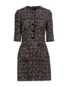 Dolce & Gabbana Woman Mini Dress Dark Brown Size 14 Synthetic Fibers, Cotton, Wool, Alpaca Wool In Brown