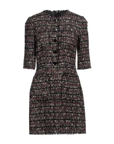 Dolce & Gabbana Woman Mini Dress Dark Brown Size 14 Synthetic Fibers, Cotton, Wool, Alpaca Wool