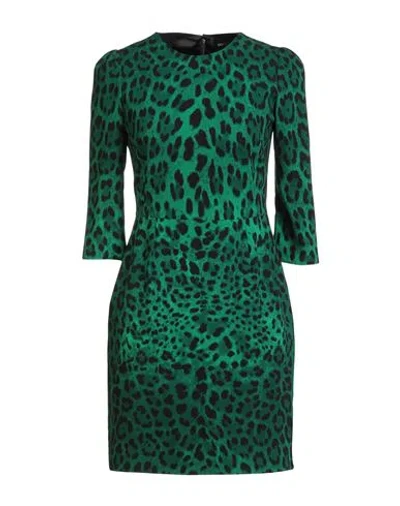 Dolce & Gabbana Woman Mini Dress Emerald Green Size 6 Silk, Elastane