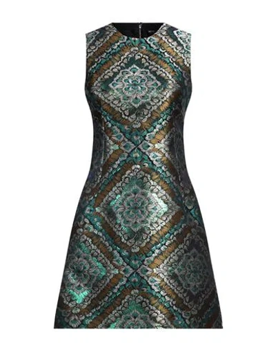 Dolce & Gabbana Woman Mini Dress Emerald Green Size 4 Polyester, Metallic Polyester