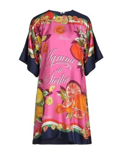 Dolce & Gabbana Woman Mini Dress Fuchsia Size 8 Silk In Pink