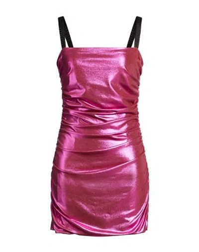 Dolce & Gabbana Woman Mini Dress Fuchsia Size 8 Viscose, Silk, Elastane In Pink