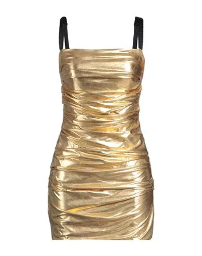 Dolce & Gabbana Woman Mini Dress Gold Size 4 Polyester