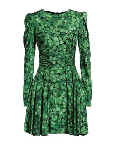 Dolce & Gabbana Woman Mini Dress Green Size 2 Silk, Elastane