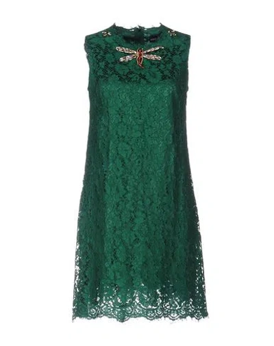 Dolce & Gabbana Woman Mini Dress Green Size 6 Cotton, Viscose, Polyamide