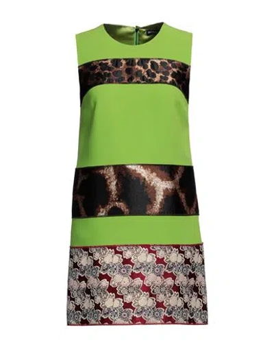 Dolce & Gabbana Woman Mini Dress Lime Green Size 10 Viscose, Acetate, Synthetic Fibers, Silk, Cotton