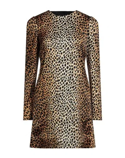 Dolce & Gabbana Woman Mini Dress Marigold Size 10 Silk, Elastane In Animal Print