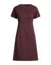 Dolce & Gabbana Woman Mini Dress Midnight Blue Size 10 Cotton, Polyester, Elastane In Burgundy