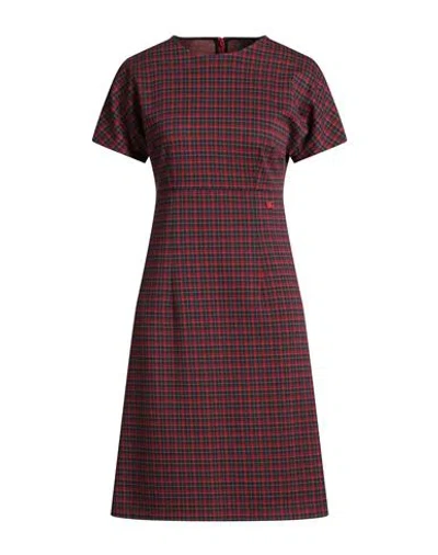 Dolce & Gabbana Woman Mini Dress Midnight Blue Size 10 Cotton, Polyester, Elastane In Burgundy