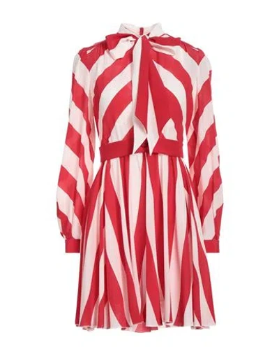 Dolce & Gabbana White Red Silk A-line Shift Gown Mini Dress