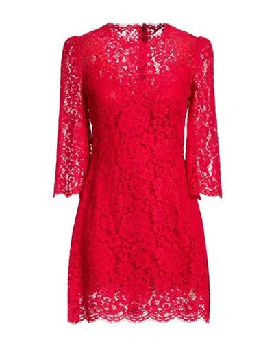 Dolce & Gabbana Woman Mini Dress Red Size 8 Polyamide, Cotton, Viscose