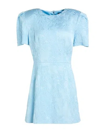 Dolce & Gabbana Woman Mini Dress Sky Blue Size 12 Cotton, Viscose, Elastane
