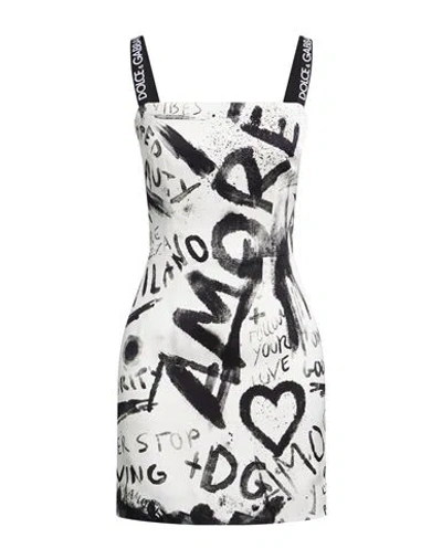 Dolce & Gabbana Woman Mini Dress White Size 0 Silk, Elastane, Polyester, Polyamide