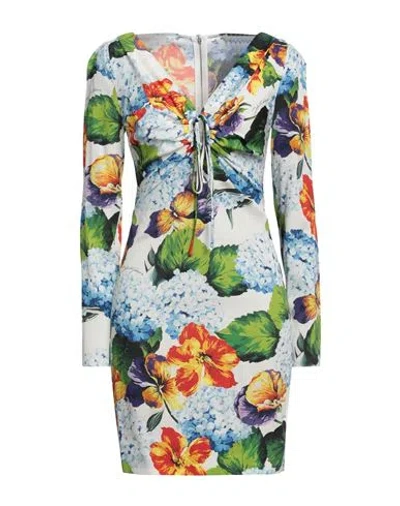 Dolce & Gabbana Woman Mini Dress White Size 10 Silk, Elastane