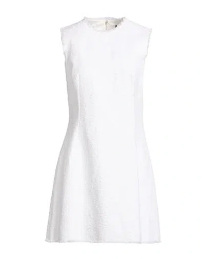 Dolce & Gabbana Woman Mini Dress White Size 12 Cotton, Linen, Polyamide