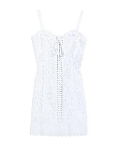 Dolce & Gabbana Woman Mini Dress White Size 4 Cotton, Viscose, Polyester