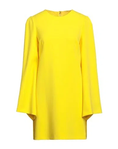 Dolce & Gabbana Woman Mini Dress Yellow Size 12 Polyester, Viscose, Elastane