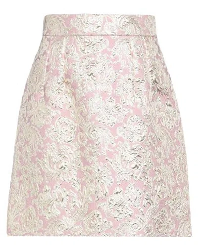 Dolce & Gabbana Woman Mini Skirt Antique Rose Size 0 Polyester, Polyamide, Metallic Polyester In Pink