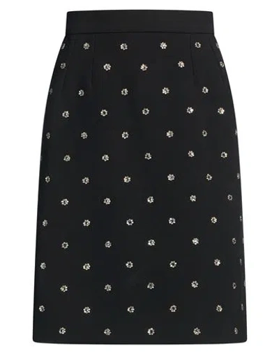 Dolce & Gabbana Woman Mini Skirt Black Size 4 Wool, Crystal, Aluminum, Polyester