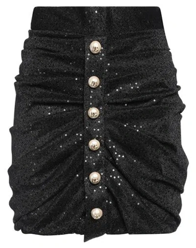 Dolce & Gabbana Woman Mini Skirt Black Size 6 Polyester, Metallic Polyester, Polyamide