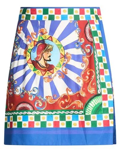 Dolce & Gabbana Woman Mini Skirt Blue Size 0 Cotton In Multi