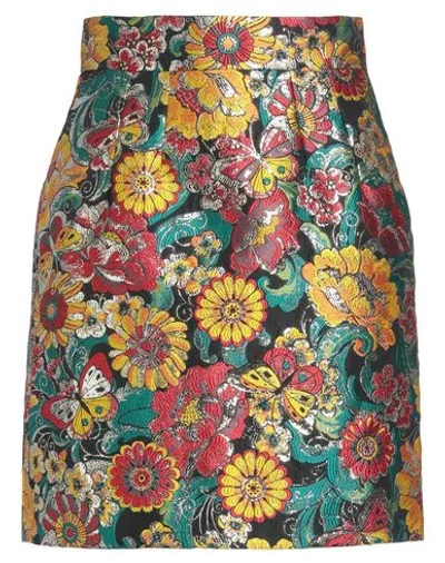 Dolce & Gabbana Woman Mini Skirt Deep Teal Size 12 Polyester, Elastane In Multi