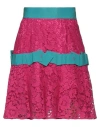 Dolce & Gabbana Woman Mini Skirt Fuchsia Size 8 Cotton, Viscose, Polyamide, Acetate In Pink