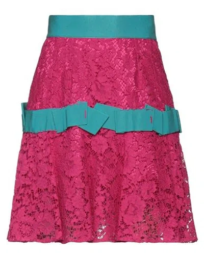 Dolce & Gabbana Woman Mini Skirt Fuchsia Size 8 Cotton, Viscose, Polyamide, Acetate In Pink