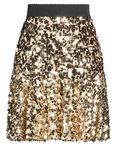 Dolce & Gabbana Woman Mini Skirt Gold Size 2 Polyester