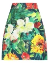 Dolce & Gabbana Woman Mini Skirt Green Size 6 Viscose, Cotton In Green