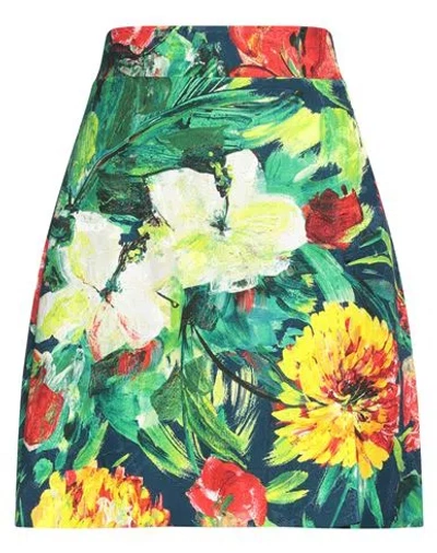 Dolce & Gabbana Woman Mini Skirt Green Size 6 Viscose, Cotton