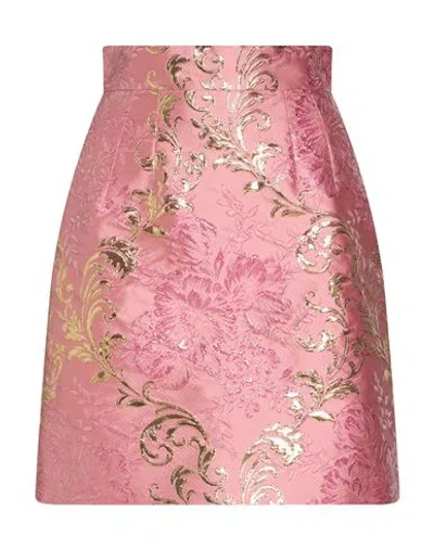 Dolce & Gabbana Woman Mini Skirt Pink Size 0 Polyester, Metallic Polyester, Silk, Polyamide