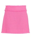 Dolce & Gabbana Frayed Wool-blend Tweed Mini Skirt In Pink
