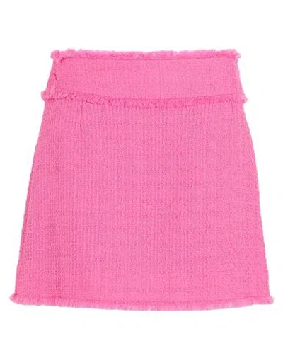 Dolce & Gabbana Frayed Wool-blend Tweed Mini Skirt In Pink